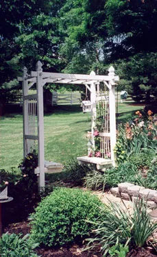 beautiful garden with arbor