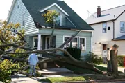 home with storm damage