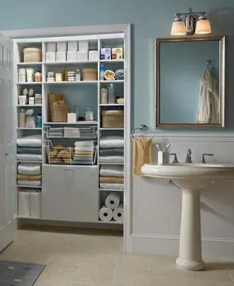 open bathroom with freestanding sink