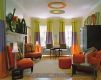 Colorful Interior Decorating in Family Room