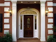 A home's front door moulding