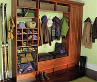 Organized rear foyer with built-ins