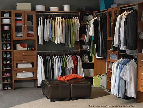 Organized master bedroom closet