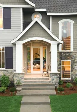 Luxury home with glass front door