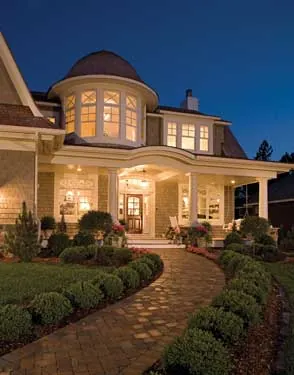 luxury home at night