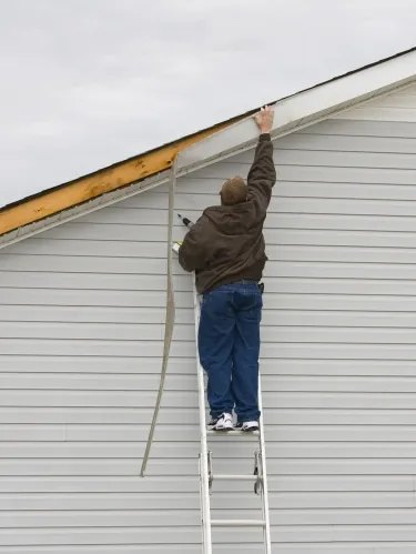 roof with storm damage