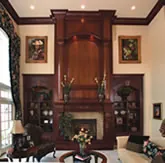 Grand wood fireplace