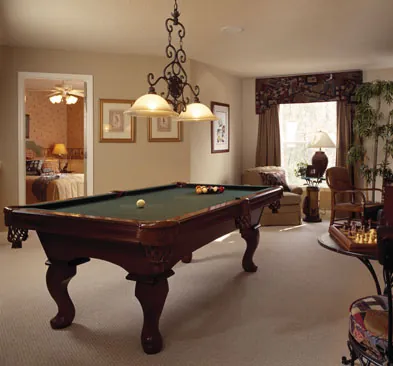 loft area converted to billiards room