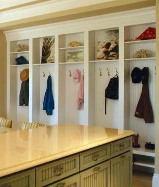 mud room with locker style storage